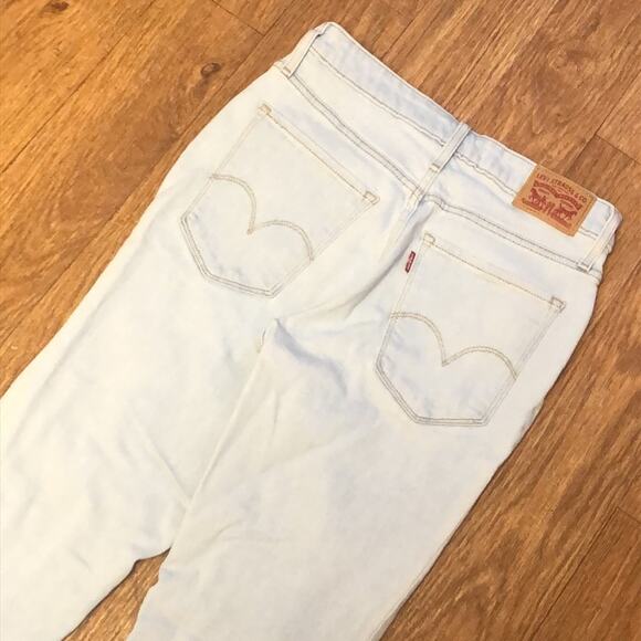 Levi’s 721 High Rise Skinny Distressed Light Wash Denim Jeans Size 28 - Picture 7 of 16